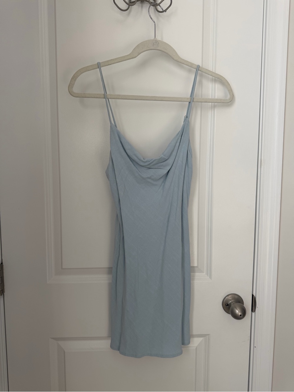 Princess Polly Pale Blue Cowl Neck Mini Dress